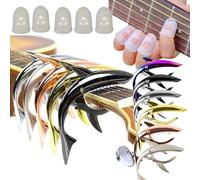 Metal Shark，Guitar Clip, 13x8.5cm Lightweight Shark Capo, Cool String Instrument Part, Acoustic Electric, Tuning, Playing, Styling, Shifting, Clamping (1)