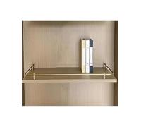 Metal Shelf Rail，Fall Prevention Magazine Rack Fence Set, Sturdy Shelf Rail Lip, Closet/Cupboard Front Wire Fences Guard Rod(Gold,60x40cm)