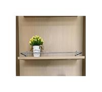 Metal Shelf Rail，Fall Prevention Magazine Rack Fence Set, Sturdy Shelf Rail Lip, Closet/Cupboard Front Wire Fences Guard Rod(Grey,60x40cm)