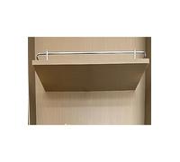 Metal Shelf Rail，Fall Prevention Magazine Rack Fence Set, Sturdy Shelf Rail Lip, Closet/Cupboard Front Wire Fences Guard Rod(Silver,50x40cm)