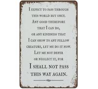 Metal Sign I Shall Not Pass This Way Again Vintage Decor 8 X 12 in