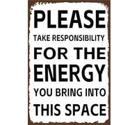 Metal Sign Take Responsibility for The You Bring Into This Space Wall Decor for Bedroom Yoga Witch 8 X 12 in