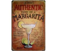 Métal Signes Une Véritable Recette Authentique De Margarita Rétro Plaque Poster Vintage Signes en Étain pour Coopérative Chambre À Coucher Magasins 20X30Cm