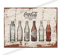 Metal Signs - Plaque murale en métal à suspendre avec logo Coca Cola Man Cave - Plaque murale à suspendre pour cuisine, abri de jardin, garage - Taille M (20 cm x 15 cm)