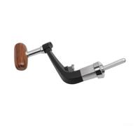 Metal Sleeve Fishing Crank Handle Solid Wood Large((1-4000) S) | Foldable rocker design, press button to collapse, compact storage, solid wood grip, small size fit