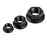 Metal Spacers Online Lot de 10 écrous à bride M6 x 1,0 en acier zinc noir, grade 10.9 avec entraînement de 10 mm, écrous de quincaillerie résistants à la corrosion pour automobile, construction et