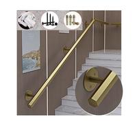 Metal Stair il - Barre d'appui d'extérieur personnalisable de 2,7 m pour escaliers, balustrade résistante à l'usure, couleur dorée, support mural pour accessibilité aux personnes handicapées