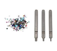 Metal Stamping Punches Rustproof Coating DIY Jewelry Making Tool with Colorful Rhinestones for Necklaces Bracelets Pendants Key Chains Decorations 1.8mm 2.5mm 4mm Christmas Gifts
