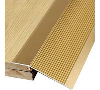 Metal Thresholds Reducer/Non-Slip Edging Trim Strips,4 Inch Wide Transition Strip 90 110 130 150 cm Long, for Doorways Laundry Room Entry(Gold,Long 140cm/55.1in)