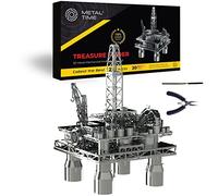 METAL-TIME Forage offshore modèle de bas de ligne en métal, plate-forme offshore casse-tête en métal 3D, kits de modèle 3D à construire pour adultes, 8 niveaux de difficulté 250 pièces.