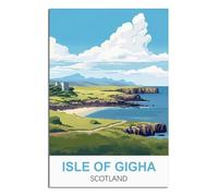 Métal Tin Sign Affiches de l'île de Gigha en Écosse Vintage Sign Wall Art Decor Plaque Poster Oeuvre pour la Maison Cuisine Salle de Bains Jardin Cafés Pubs 20x30cm