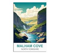 Métal Tin Sign Affiches de Malham Cove, Yorkshire du Nord Metal Tin Sign Wall Art Garden House Plaque For Home Garden Kitchen Bar Pub 30x40cm