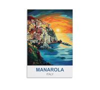 Metal tin Sign Affiches de Manarola, Italie Tin Signe Vintage Metal Plaque Poster Bar Pub Maison Wall Decor 15x30cm