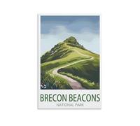 Métal Tin Sign Affiches du parc national des Brecon Beacons Metal Tin Sign Wall Art Garden House Plaque For Home Garden Kitchen Bar Pub 30x30cm