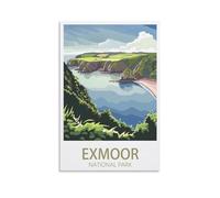 Metal Tin Sign Affiches du parc national d'Exmoor, Angleterre Vintage Drôle Décoration Murale Art Mural Suspendu Fer Peinture pour Maison Jardin Bar Pub Cuisine Salon 30x40cm