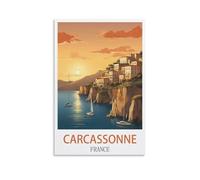 Métal Tin Sign Carcassonne France Metal Tin Sign Wall Art Garden House Plaque For Home Garden Kitchen Bar Pub 30x30cm