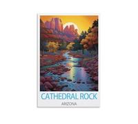 Métal Tin Sign Cathedral Rock, Arizona Pancarte en Métal Panneau Poster Plaque Métallique Slogan Art Décor Vintage Pr Bar Café Pub 15x30cm