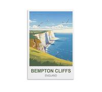 Métal Tin Sign Falaises de Bempton, Angleterre Pancarte en Métal Panneau Poster Plaque Métallique Slogan Art Décor Vintage Pr Bar Café Pub 30x40cm