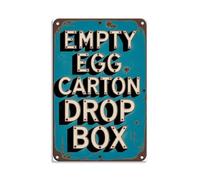 Metal Tin Sign Impression De La Boîte De Dépôt d'un Carton D'Œufs Vide Rétro Signes en Étain Exquis Et Beau Poster Métallique pour Bars Maison Pubs 20X30Cm