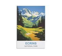 Métal Tin Sign Parc national des Écrins, France Pancarte en Métal Panneau Poster Plaque Métallique Slogan Art Décor Vintage Pr Bar Café Pub 15x30cm