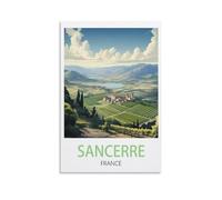 Metal tin Sign Paysage de Sancerre, France Tin Signe Vintage Metal Plaque Poster Bar Pub Maison Wall Decor 30x30cm