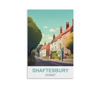 Métal Tin Sign Shaftesbury, Dorset Pancarte en Métal Panneau Poster Plaque Métallique Slogan Art Décor Vintage Pr Bar Café Pub 30x30cm
