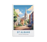Métal Tin Sign St Albans Royaume-Uni Pancarte en Métal Panneau Poster Plaque Métallique Slogan Art Décor Vintage Pr Bar Café Pub 20x30cm