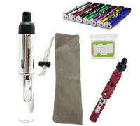 Metal Tobacco Pipe Aroma Lighter with Volcanic Rock, Multi-purpose Portable Torch Ligters, Handheld Metal All-in-One Tube, Detachable Refillable Butane Pipe Lighter for Camping Outdoor BBQ Hiking