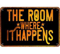 Métal Tôle Signe Drôle Affiche Poster Plaque Rétro Décoration Artisanat Pour Chambre Salon Salle De Bain 20x30 cm La Pièce Où Ça Se Passe Vintage