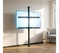 Métal TV LCD 360 Degrés Cadre Rotatif Support De Sol Cloison De Séparation Support Rotatif Meuble TV Rotatif Base, Support De Plafond TV Pivotant À Inclinaison Réglable(110-135cm)