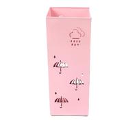 Metal Umbrella Stand | Hollow Design | for Entryway Home Office (Pink)