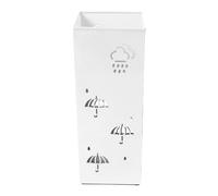 Metal Umbrella Stand | Hollow Design | for Entryway Home Office (White)