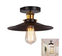 Métal Vintage Suspensions Luminaires E27, Plafonnier Retro Loft Suspension Abat-jour Noire Suspension Luminaires Pendentif Lustre Lampe de Plafon pour Chambre Salon Salle à manger Couloir
