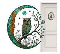 Metal Wall Art | Indoor Cresent Owl Tree Cutout Rustic Handicraft | Wall Ar