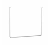 Metal Wall Display Rack for Clothing Store U Shaped Wedding Dress 150x150cm Silver Color Perfect for Fashion Exhibits and Garment Showcase