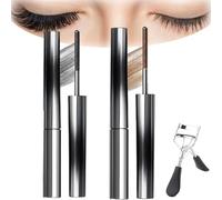 Metal Wand Mascara, Natural Lengthening Mascara Waterproof, No Clumping & No Smudging & No Flaking for Women, Daytime, Lash Extensions, Sensitive Eyes (Noir/Marron)