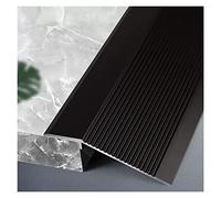 Metal Waterproof Commercial Transition Pieces Reducer,Uneven Flooring Transition Strip for Threshold Less Than 4.5cm, Heavy Duty Cuttable Floor Edge Trim(Black,130cm/51.2in)
