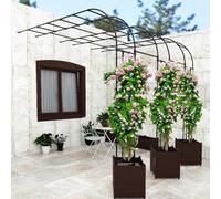 Metal Wedding Arch Garden Trellis for Climbing Plants, Flower & Vegetable Support, 7,9 ft Black Arbor for Outdoor Decor, Yard, Lawn & Home - 240 cm x 240 cm