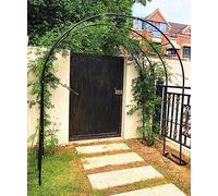 Metal Wedding Arch Garden Trellis with Rose Design 350cm x 220cm Black Floral Decoration for Outdoor Events Perfect for Weddings Parties and Garden Decor