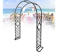 Metal Wedding Arch, Portable Garden Arbor for Indoor & Outdoor Use, Sturdy & Durable, Various Sizes for Climbing Plants, Wedding Decorations, Black, 2.6 x 2.6 ft