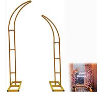 Metal Wedding Arch Stand, 82.6 inches Yellow Garden Arch for Weddings, Parties, Banquets, Backdrop Decoration, Horn Door Support, Durable & Elegant Design