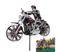 Metal Wind Spinner, Motorcycle Yard Decor, 12.2x8.86x0.79in Rotating Pinwheel with Wind Motion System, Garden Windmill Ornament, Patio Art with Sturdy Metal Build, Lawn Decor for Backyard Display