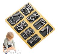 Metal Wire IQ Brain Mind Teaser Puzzle 8, Brain Teaser Metal Wire Puzzles IQ Test Toy Mind Game Puzzle, Magic Trick Educational Intelligence Puzzles Toy Adults & Kids and Bag Fillers