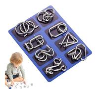 Metal Wire IQ Brain Mind Teaser Puzzle 8, Brain Teaser Metal Wire Puzzles IQ Test Toy Mind Game Puzzle, Magic Trick Educational Intelligence Puzzles Toy Adults & Kids and Bag Fillers