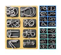 Metal Wire Puzzle Set, Intelligence Toy, Party Favor for Family, 24 Pieces Brain Teasers for Adults Puzzles, Girls Boys Teens Youth Women Men Kids Children Daughters Sons Students Players