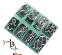 Metal Wire Puzzles - 14.2x18cm Iron Link Puzzle Lock and Unlock Toy | Iron Link Unlock Interlock Game for Home Party Birthday Adults Teens Kids Preschool Classroom