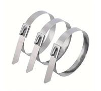 MéTal Zip Ties Colliers de serrage en acier inoxydable, attaches zippées métal for échappement, anneau fixation autobloquant multi-usages et robuste(4.6x100mm,300PCS)