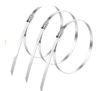 MéTal Zip Ties Colliers De Serrage En Acier Inoxydable, Réutilisables, Auto-obturants, Anneau Fixation, Collier, Matériel(4.6x300mm,100PCS)