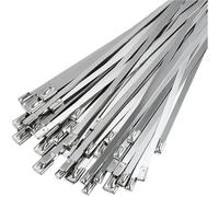 MéTal Zip Ties Lot de 100 colliers serrage métalliques en acier inoxydable 304, 4,6/7,9/10/12 mm, avec revêtement autobloquant, fermeture éclair for échappement(7.9mm,550mm)