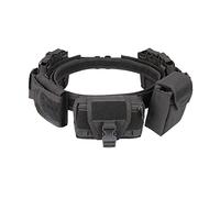Metalakaer Ceinture tactique 5 en 1 avec poche à cartouche pour accessoires, pochettes, multifonctions, en nylon Molle, amovible, réglable, noir